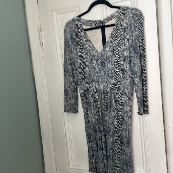 Tory Birch blue snakeskin dress knee length soft business casual - Picture 3 of 4